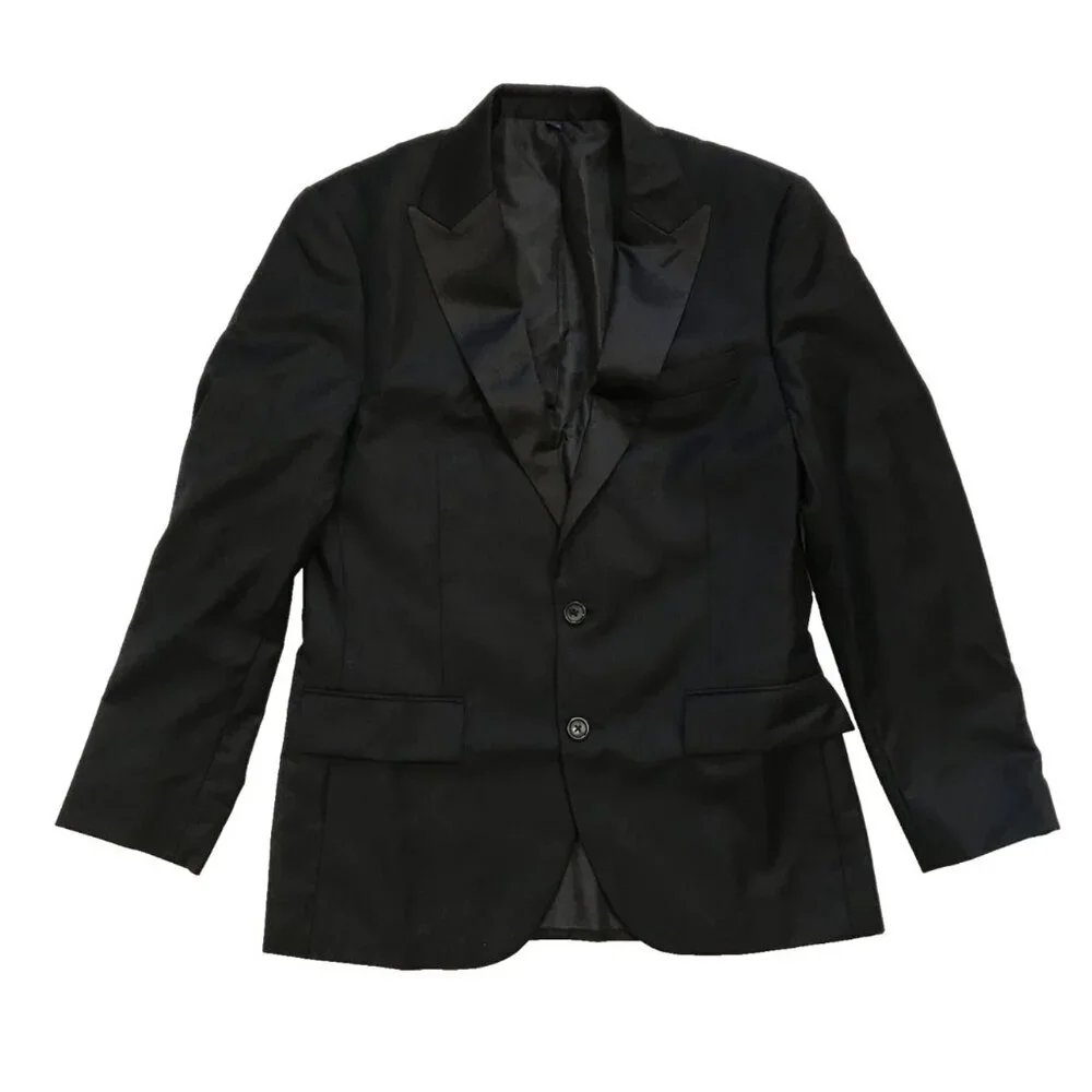 NWT JCREW Thompson Tuxedo Peal Lapel Jacket Mens 38 S Black Wool Slim Fit AZ235